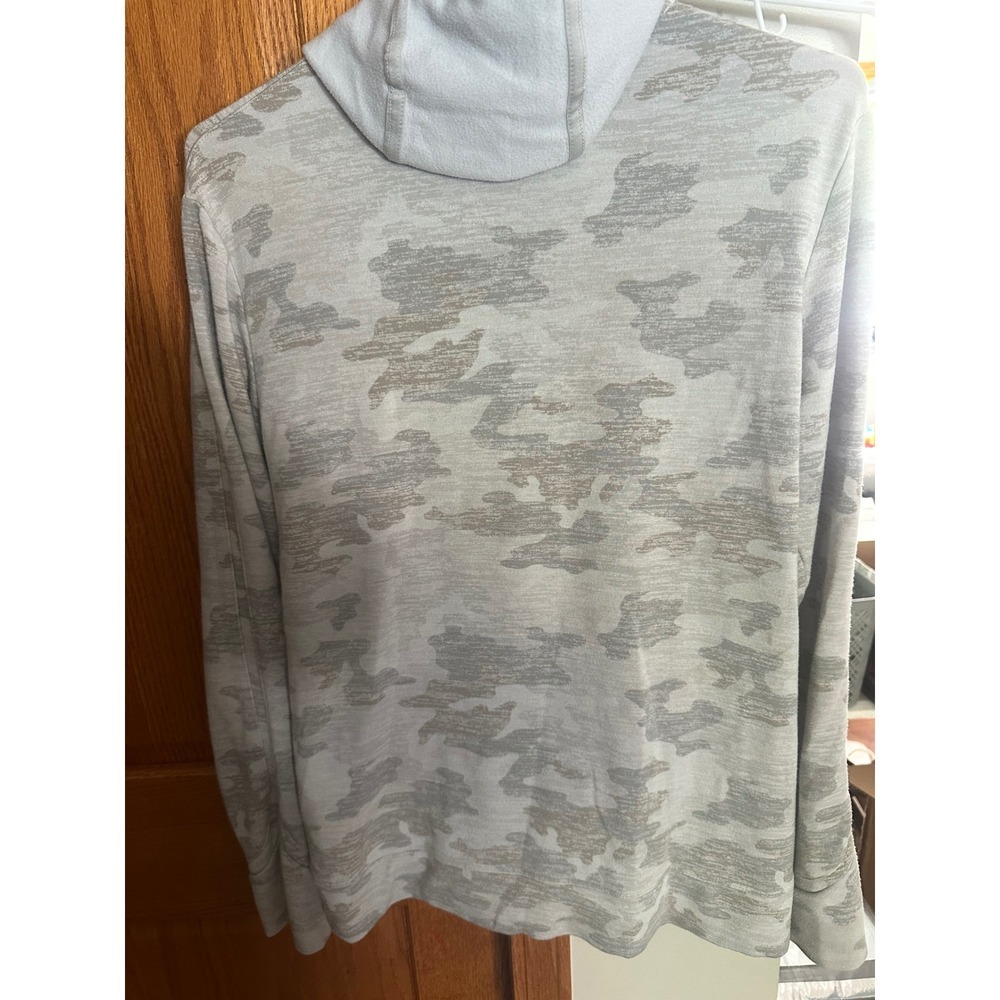 Athleta Girl Camo Hoodie Grey Camouflage Long Sleeve Top XXL 16 - Picture 3 of 7